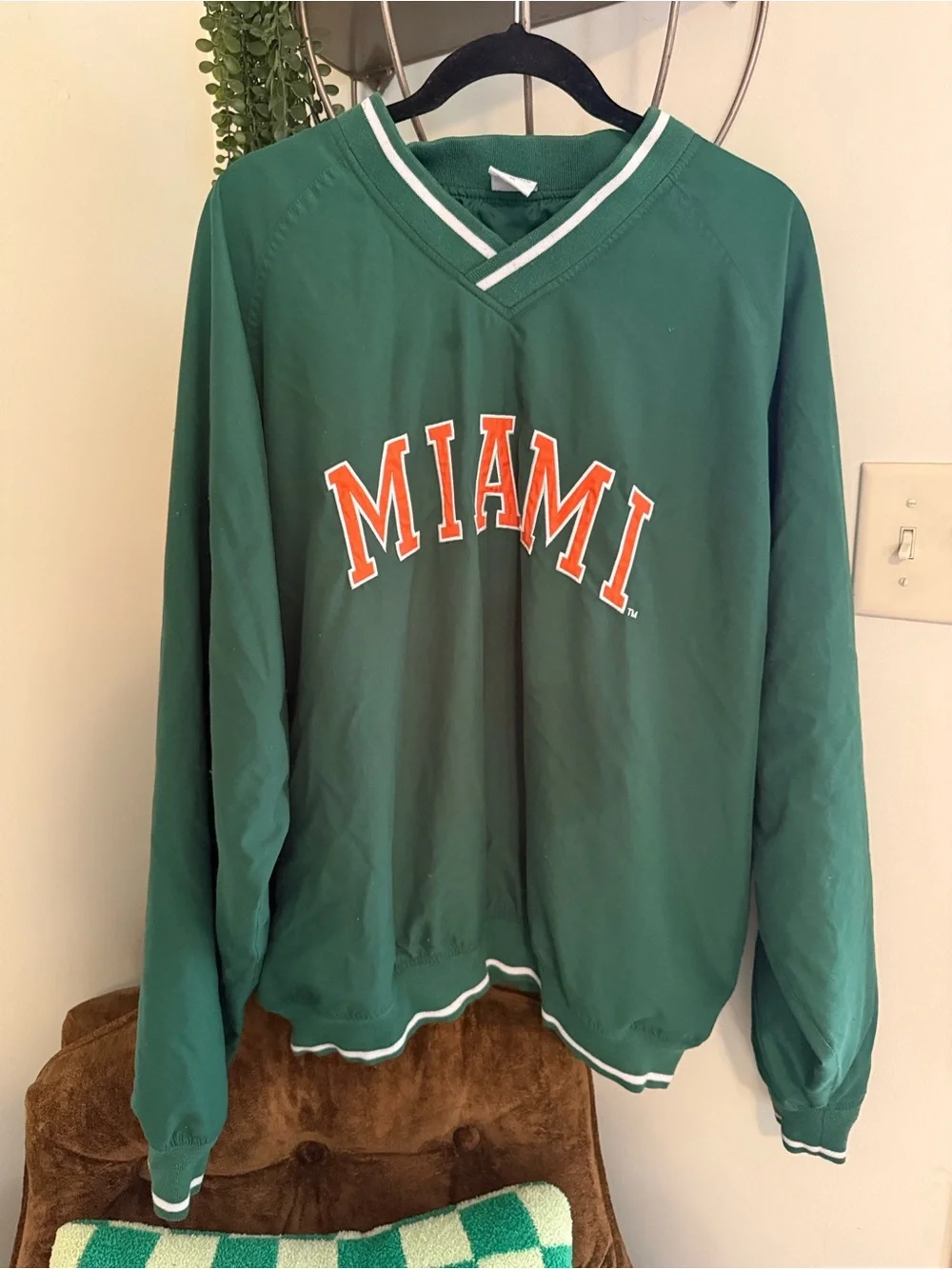 University of Miami Vintage Y2K Embroidered Pullover Windbreaker - Picture 1 of 4